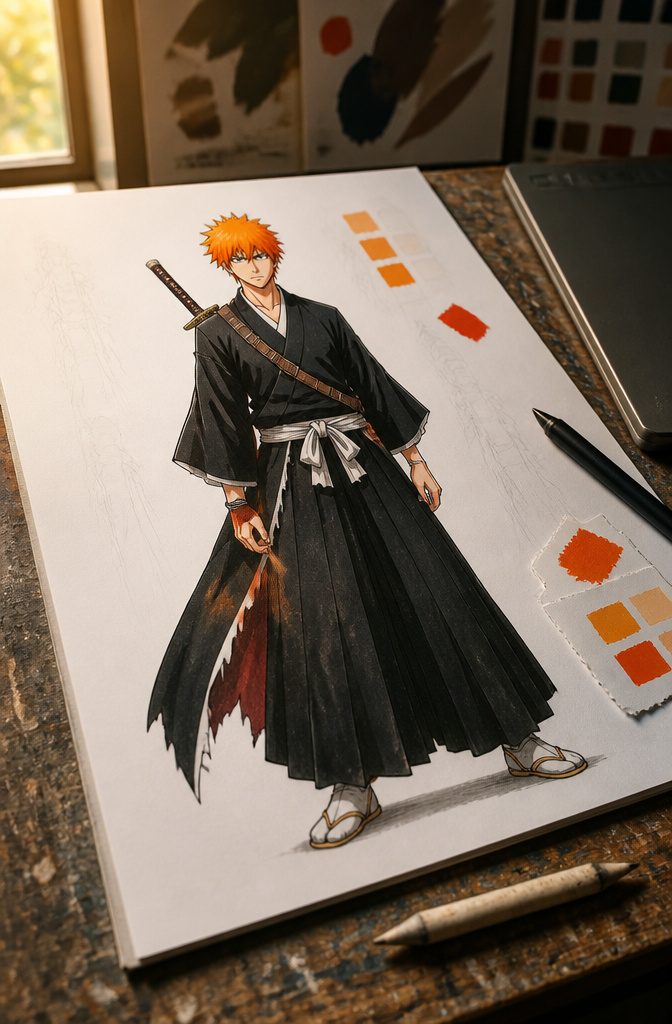 Black-haired subject pictured for an article about Ichigo Kurosaki