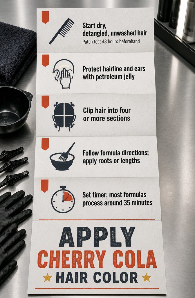 Hair divided into sections with clips for dye application