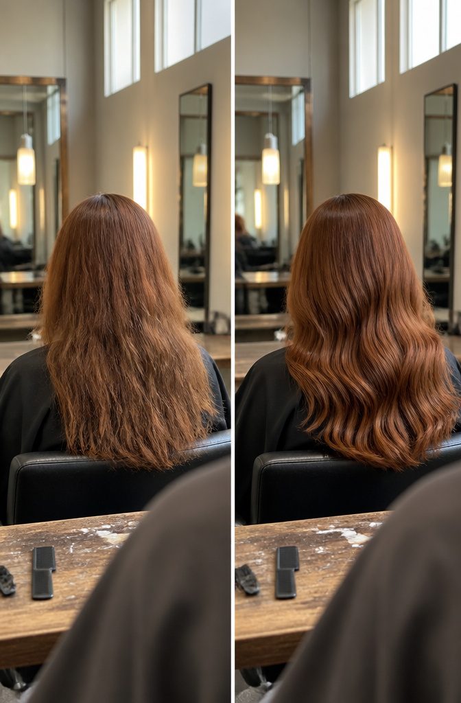 Gingerbread red hair showing its warm brown base and golden undertones