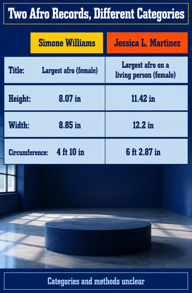 Comparison graphic with Simone Williams and Jessica L. Martinez record categories