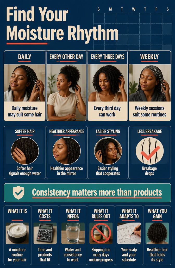 Beauty graphic titled Find Your Moisture Rhythm