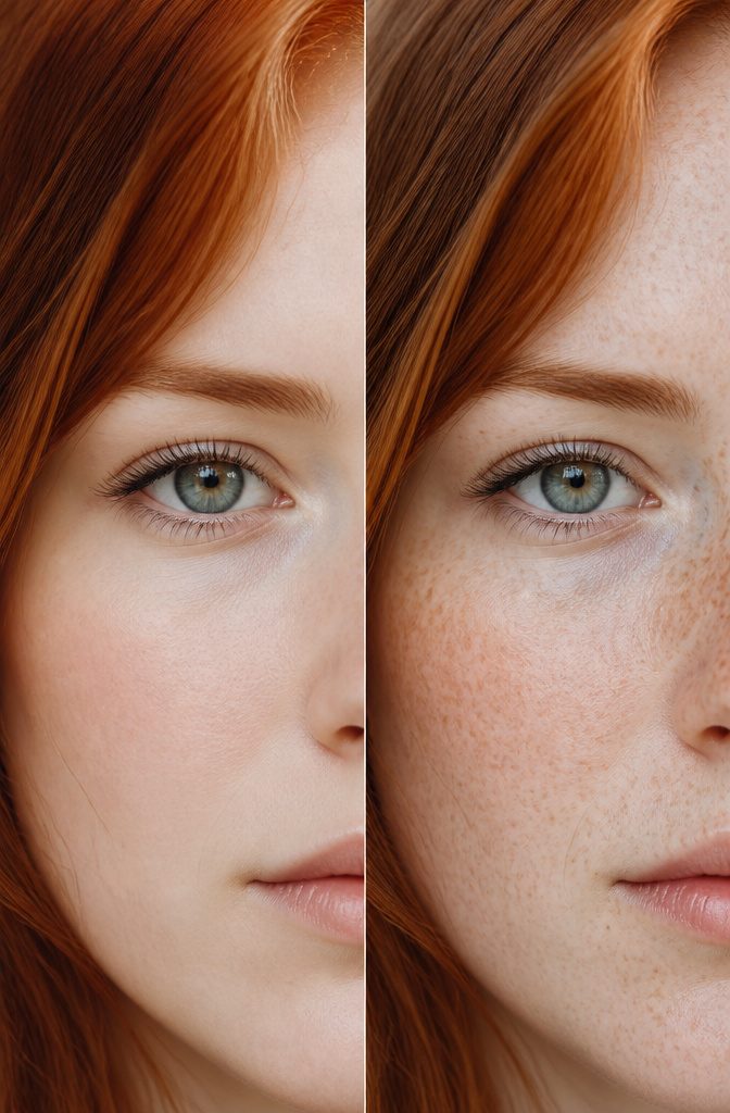 Red-haired person without visible freckles