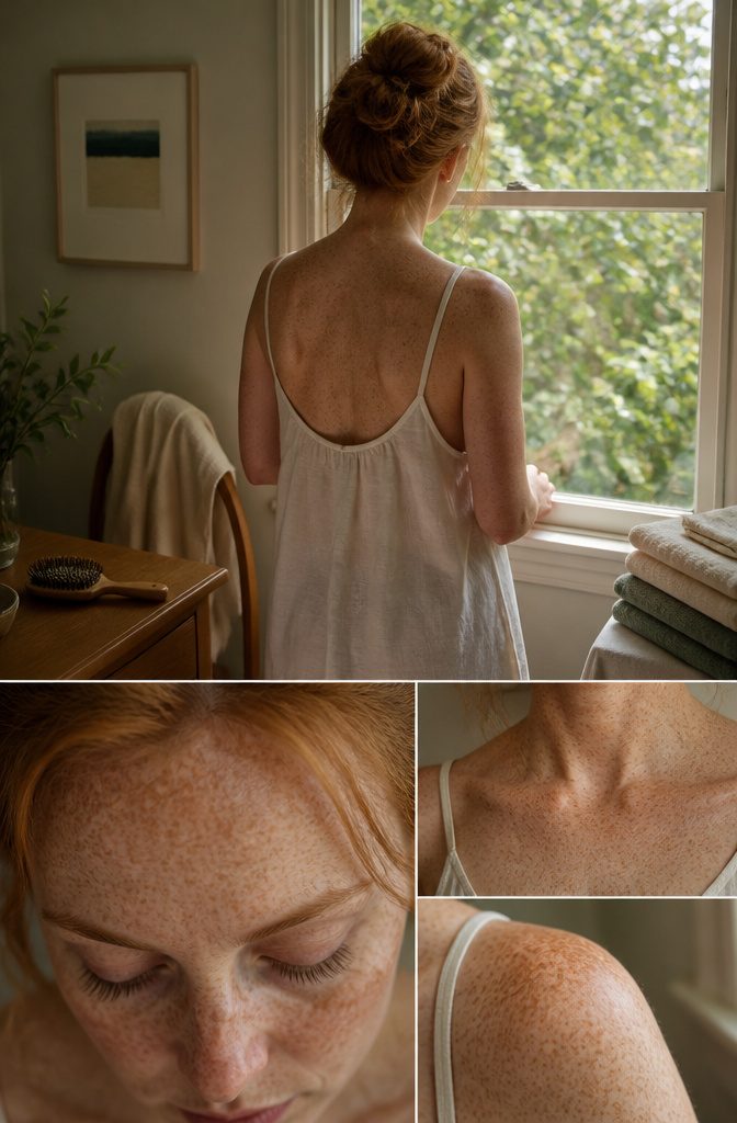 Person with freckles across the nose and cheeks